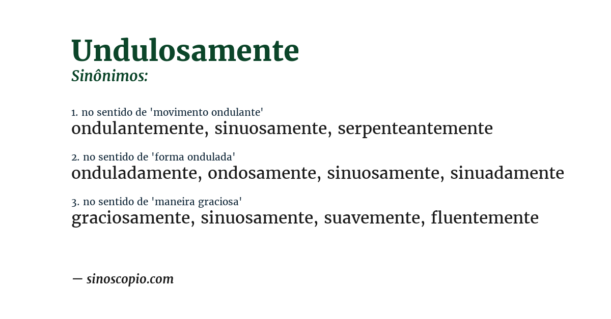 Sinônimo de undulosamente