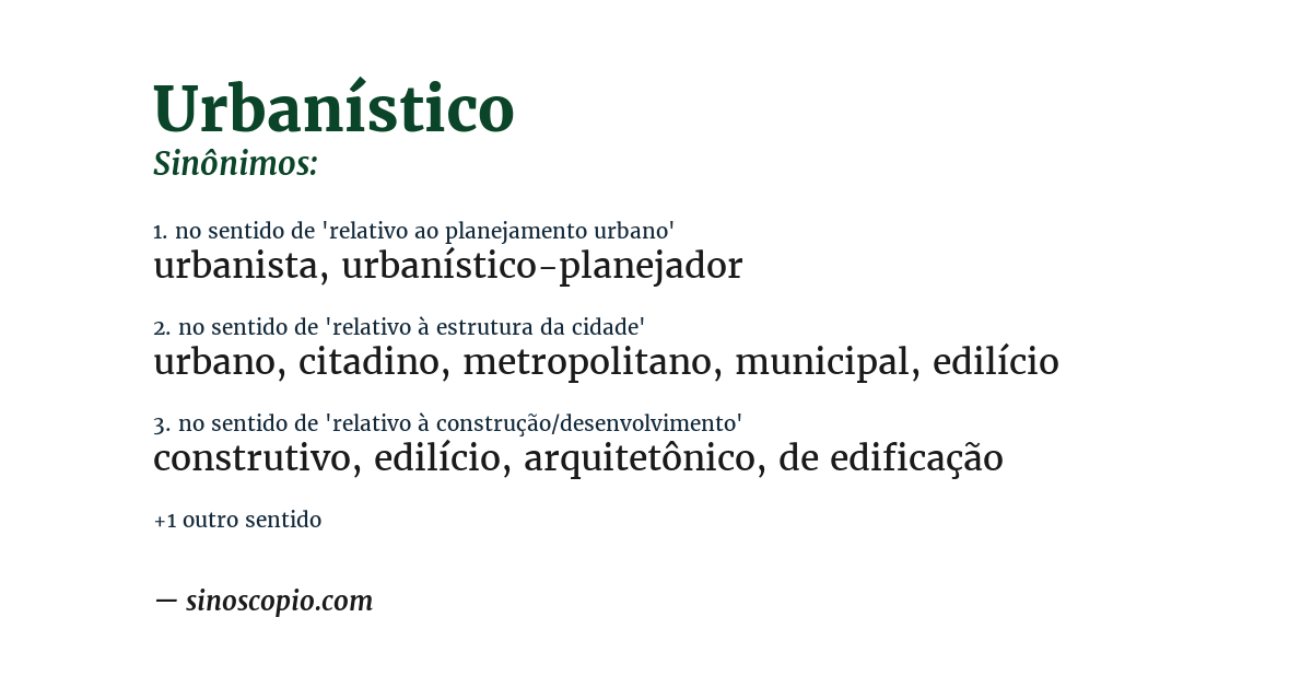 Sinônimo de urbanístico