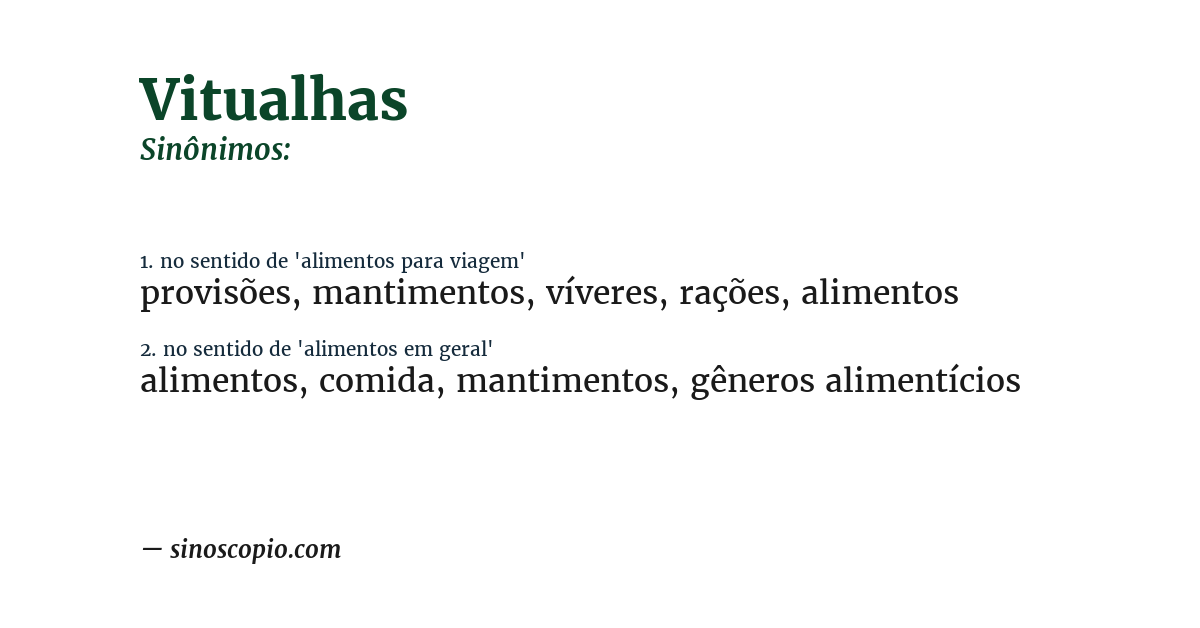 Sinônimo de vitualhas
