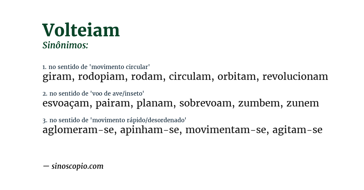 Sinônimo de volteiam