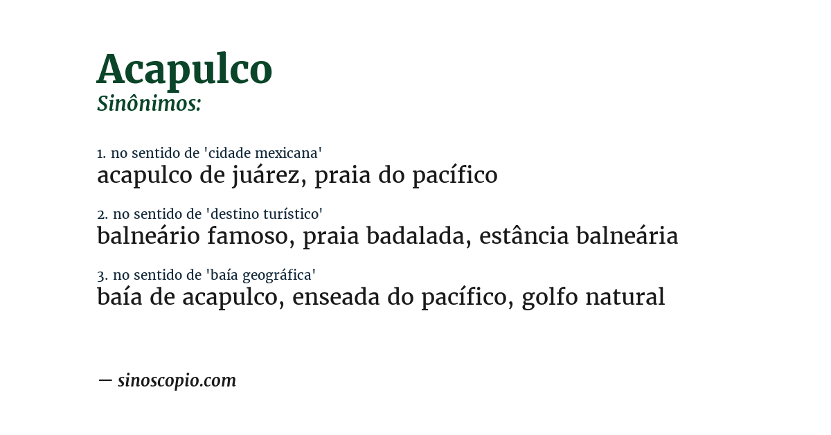 Sinônimo de acapulco