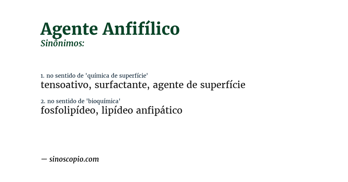 Sinônimo de agente anfifílico