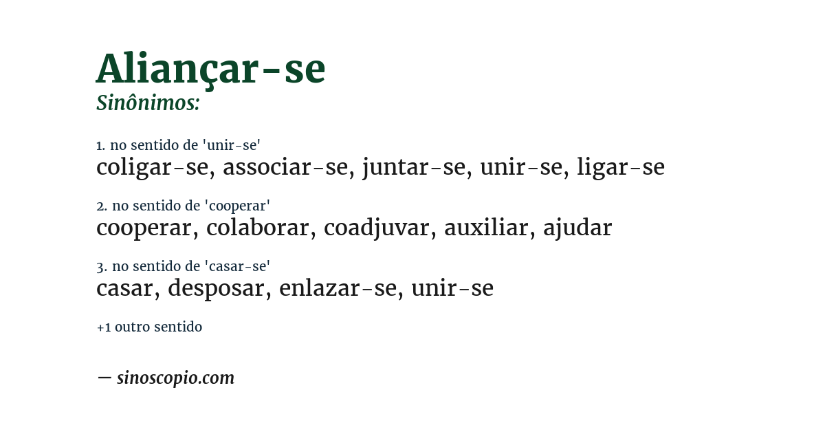 Sinônimo de aliançar-se