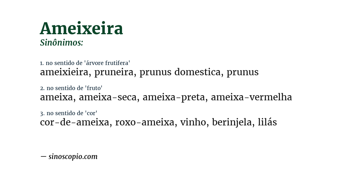 Sinônimo de ameixeira