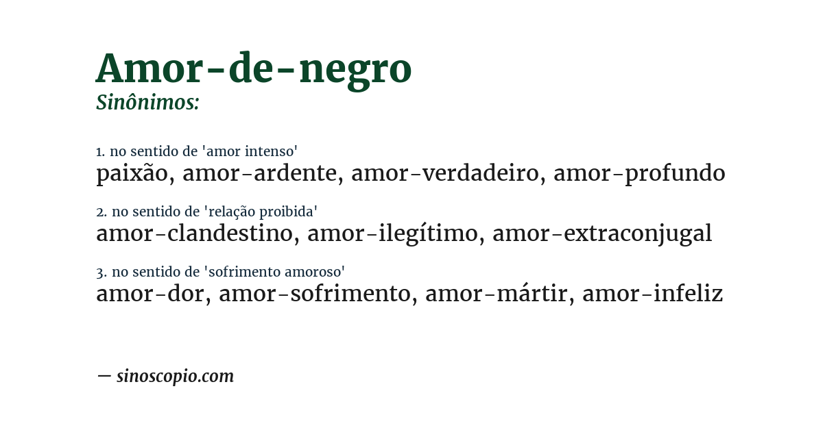 Sinônimo de amor-de-negro