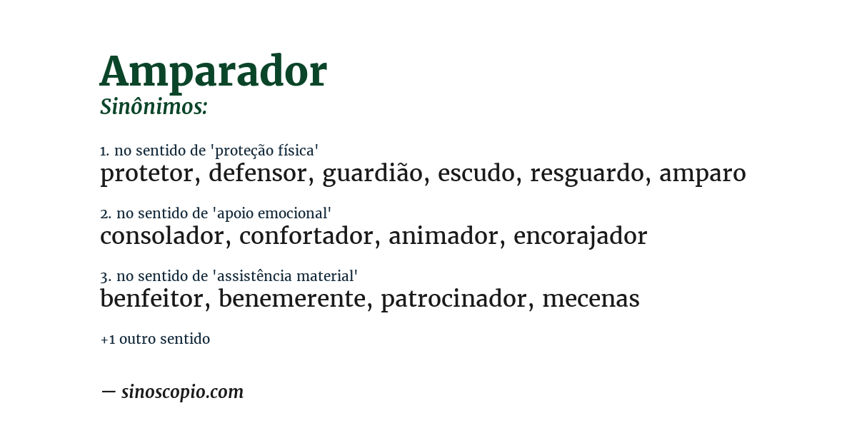 Sinônimo de amparador