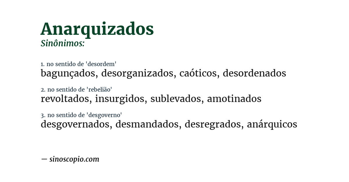 Sinônimo de anarquizados