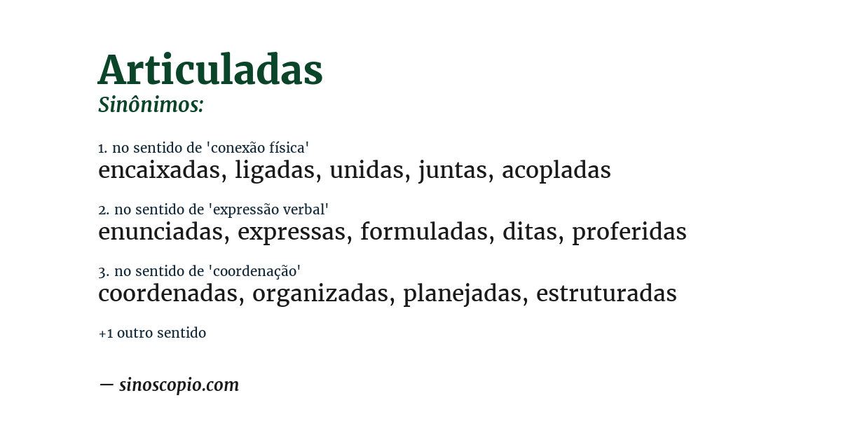 Sinônimo de articuladas