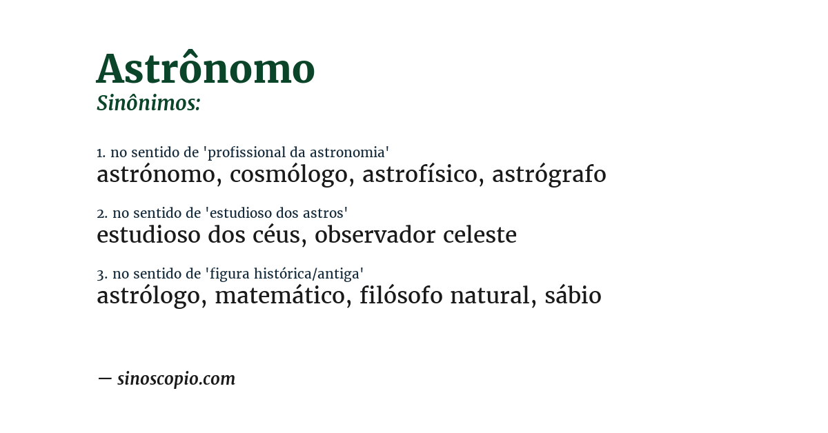 Sinônimo de astrônomo
