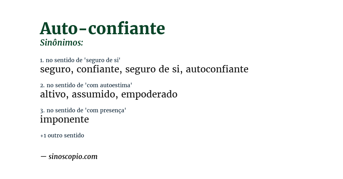 Sinônimo de auto-confiante