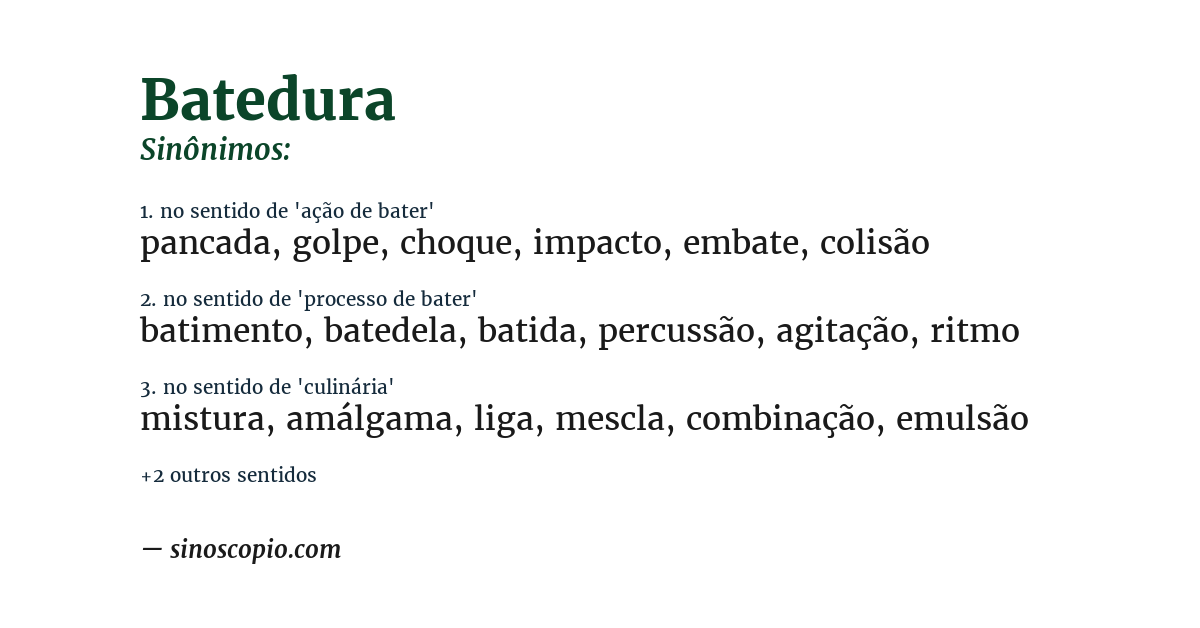 Sinônimo de batedura