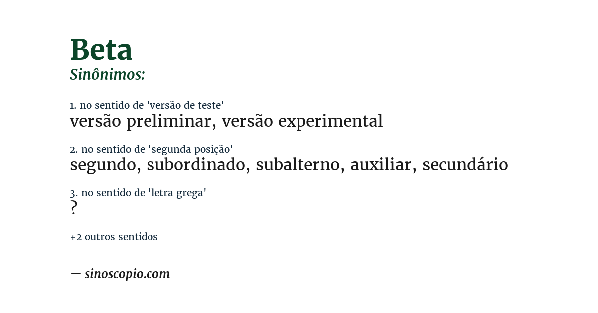 Sinônimo de beta