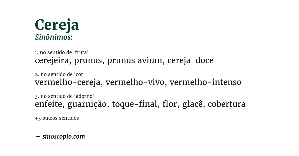Sinônimo de cereja