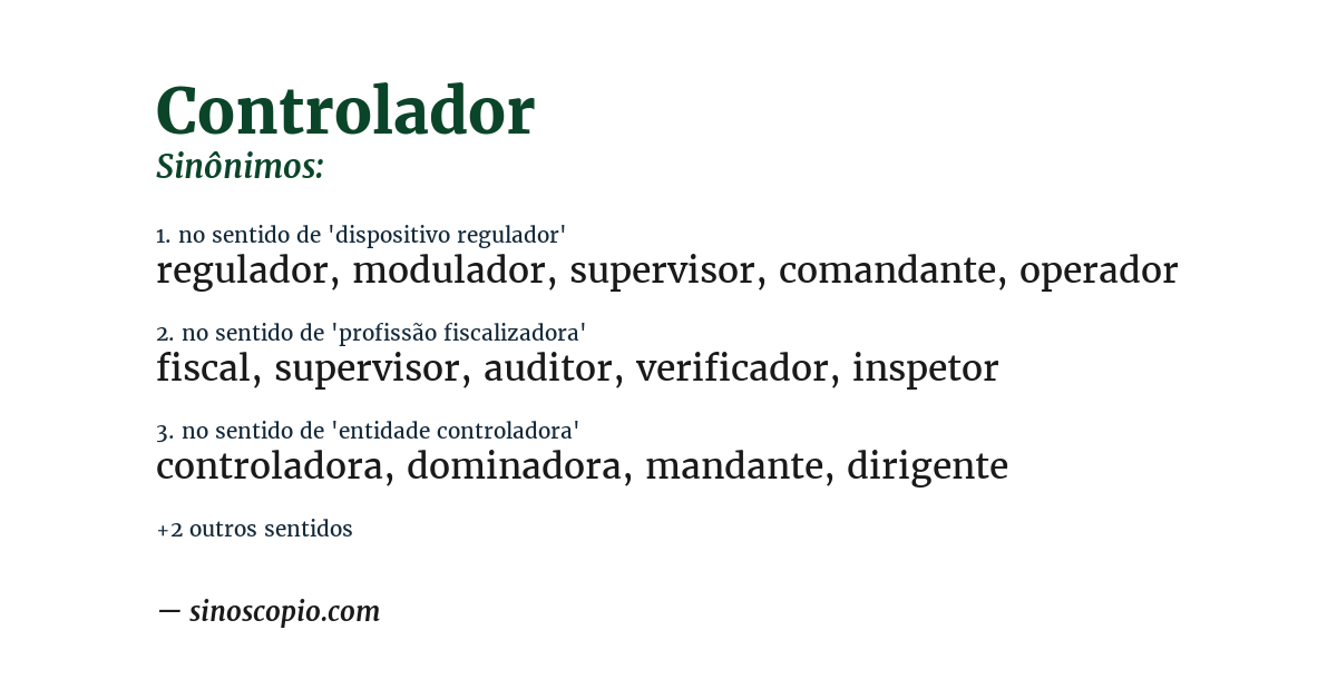 Sinônimo de controlador