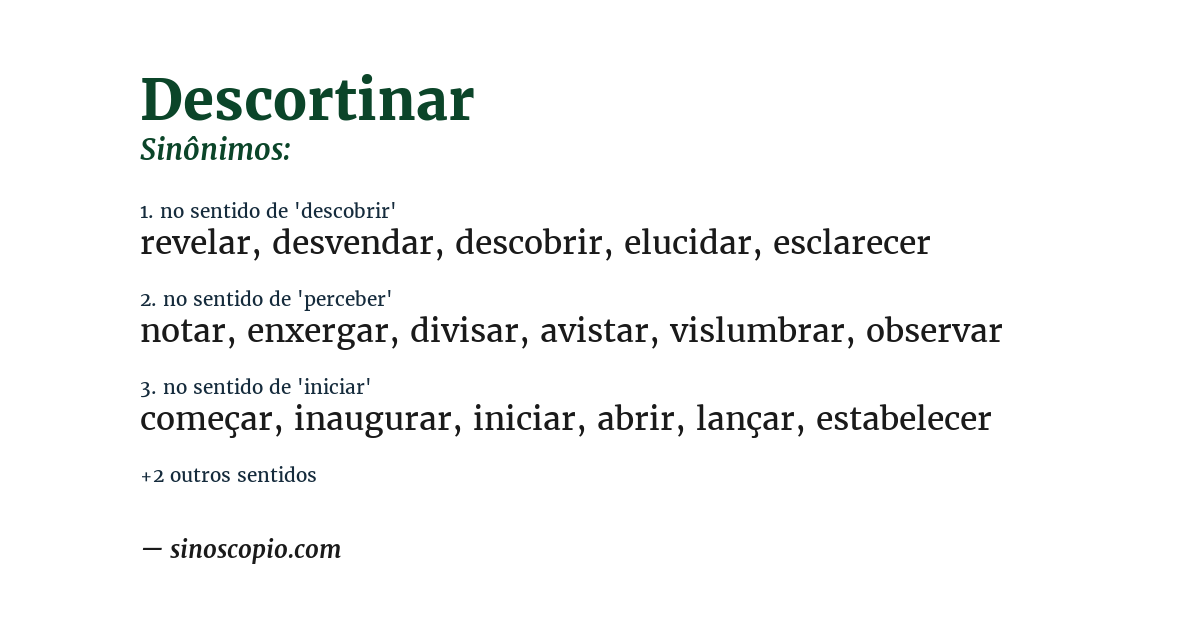 Sinônimo de descortinar