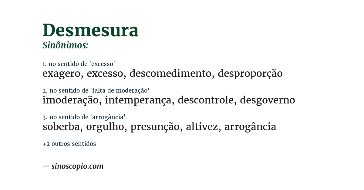 Sinônimo de desmesura