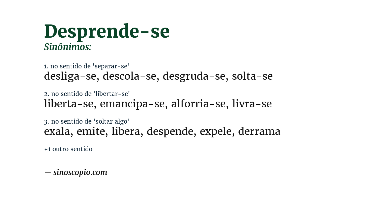Sinônimo de desprende-se