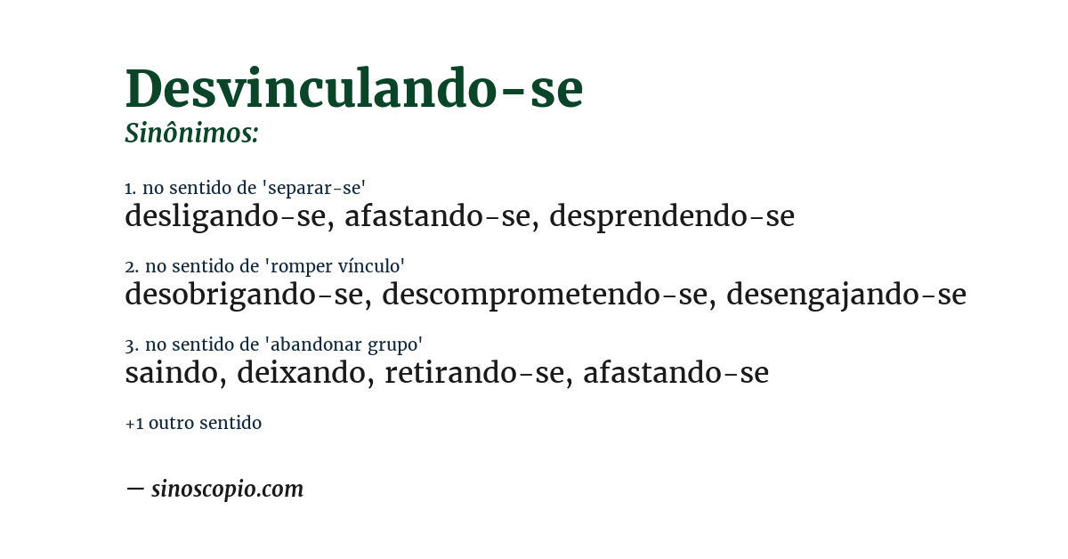 Sinônimo de desvinculando-se