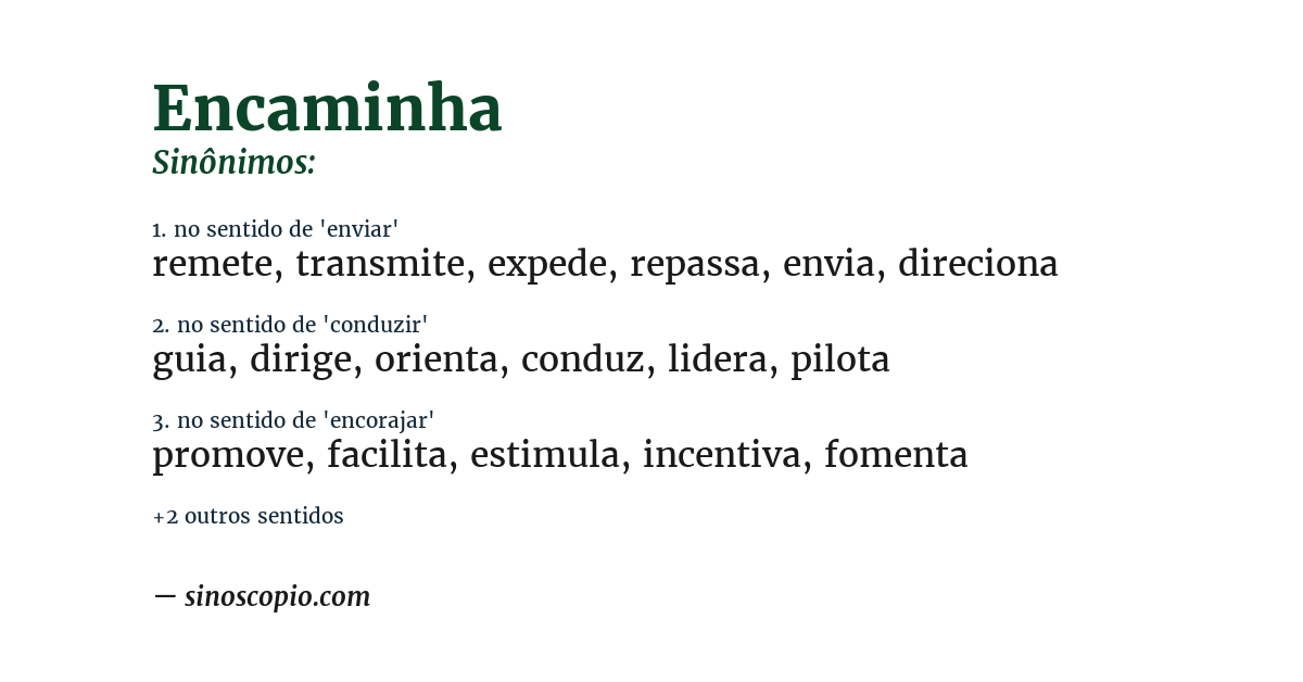 Sinônimo de encaminha