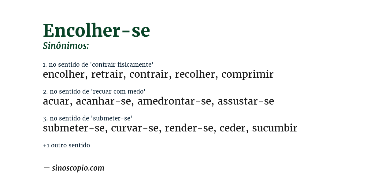 Sinônimo de encolher-se