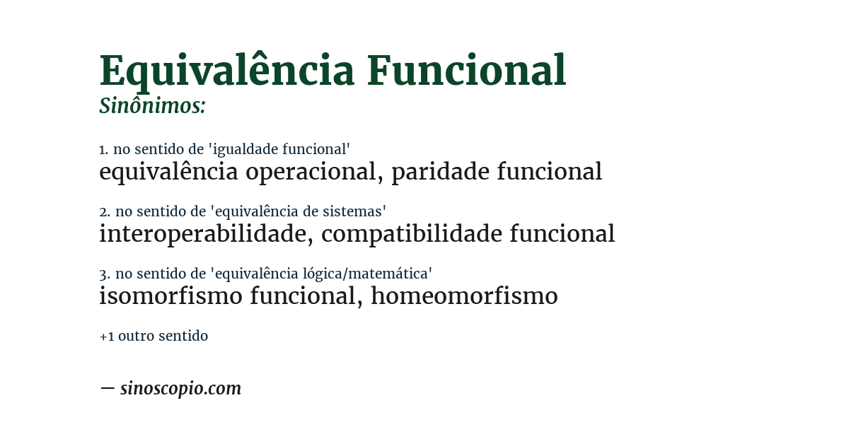 Sinônimo de equivalência funcional
