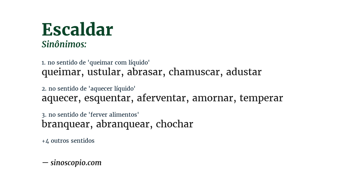 Sinônimo de escaldar