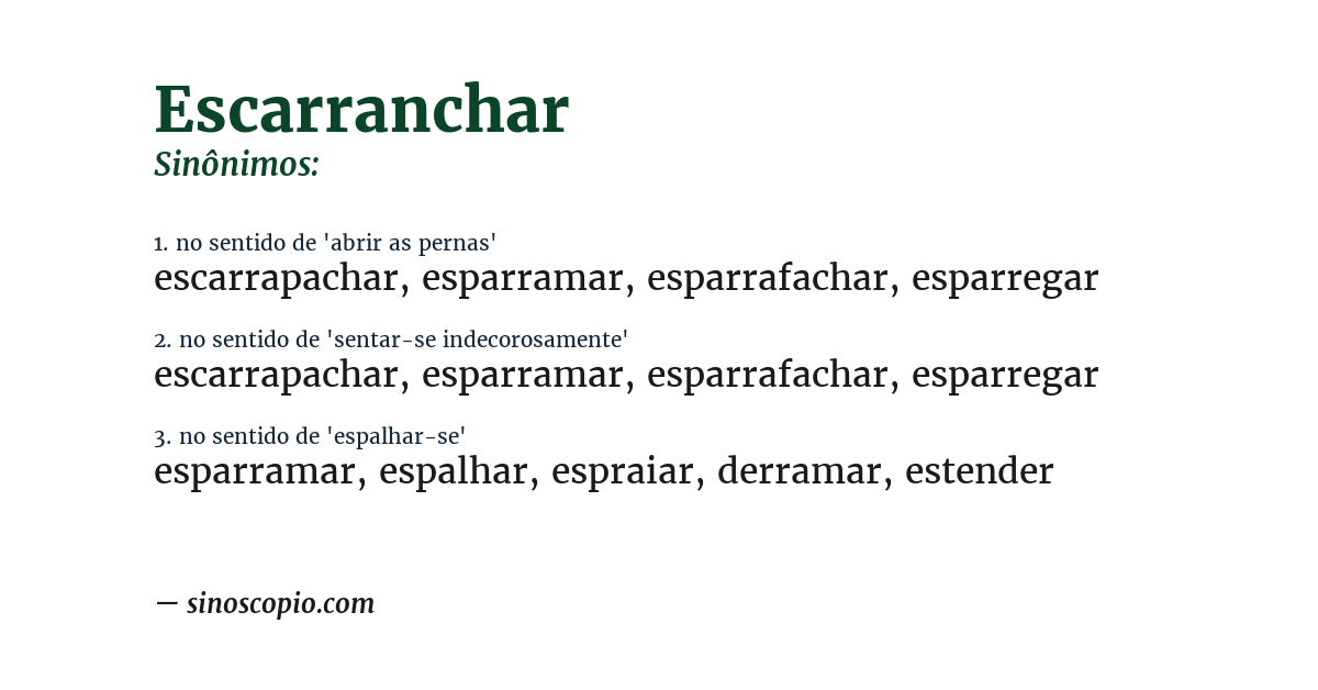 Sinônimo de escarranchar