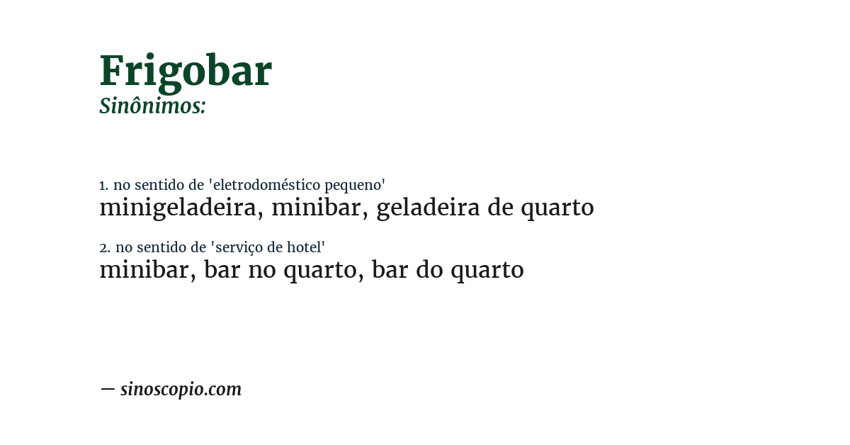 Sinônimo de frigobar