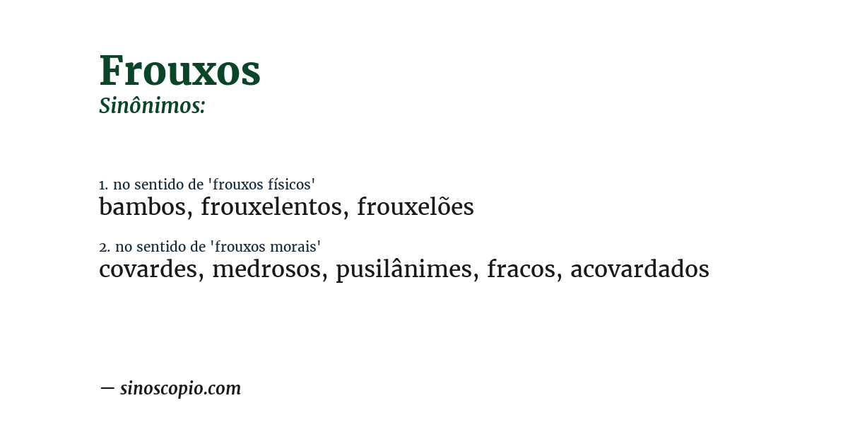Sinônimo de frouxos