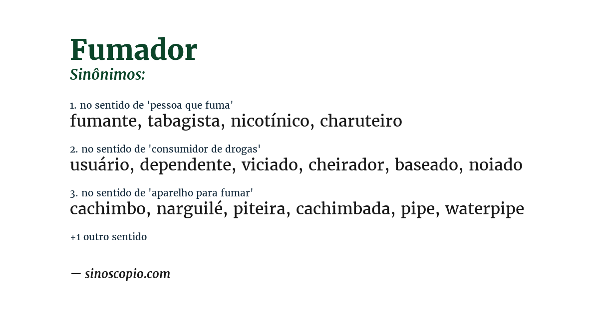 Sinônimo de fumador