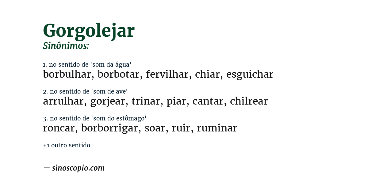 Sinônimo de gorgolejar