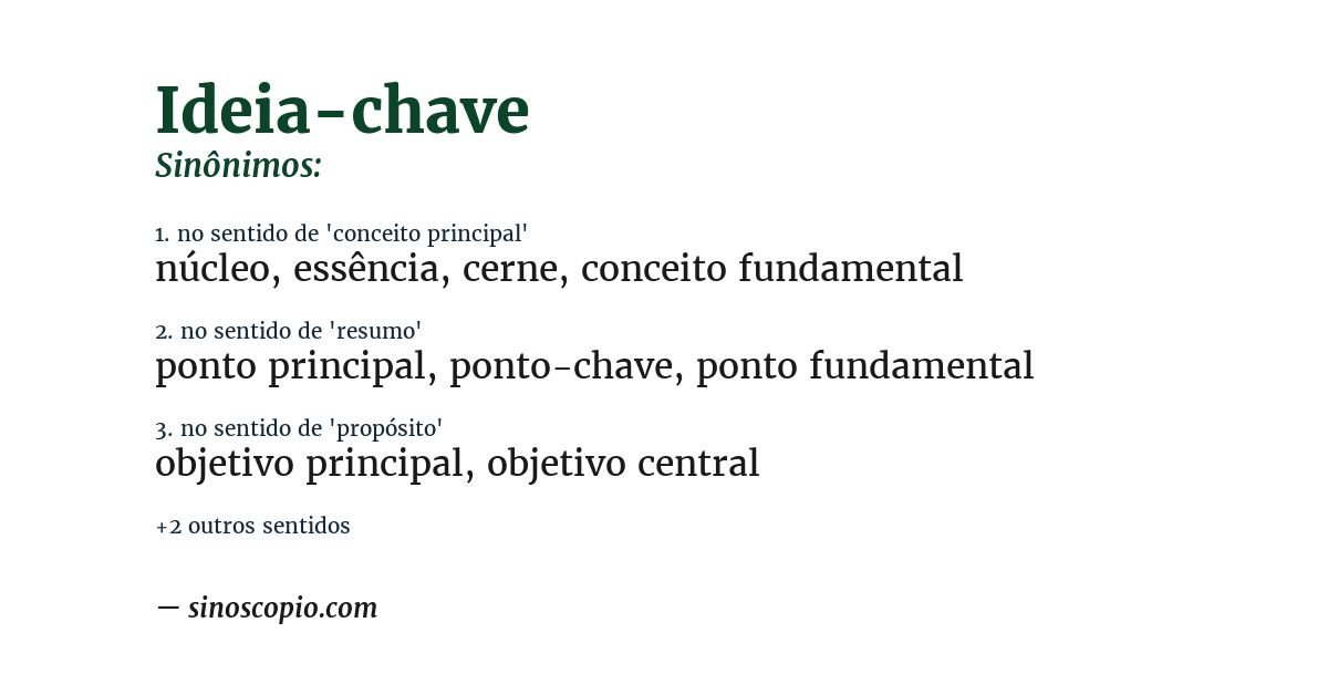 Sinônimo de ideia-chave