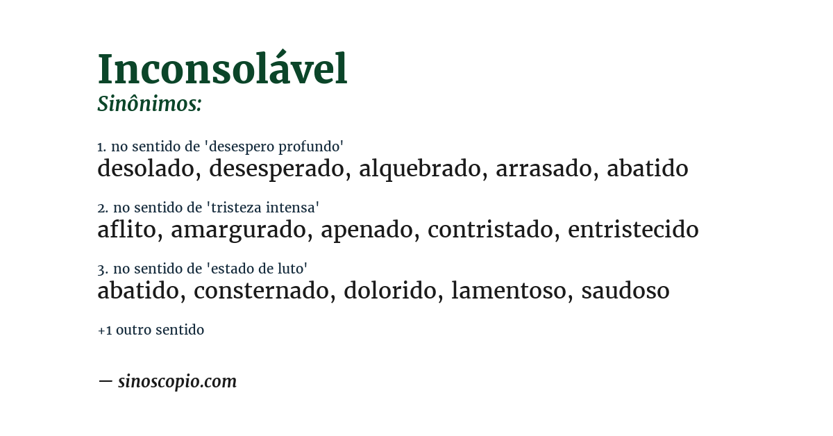 Sinônimo de inconsolável