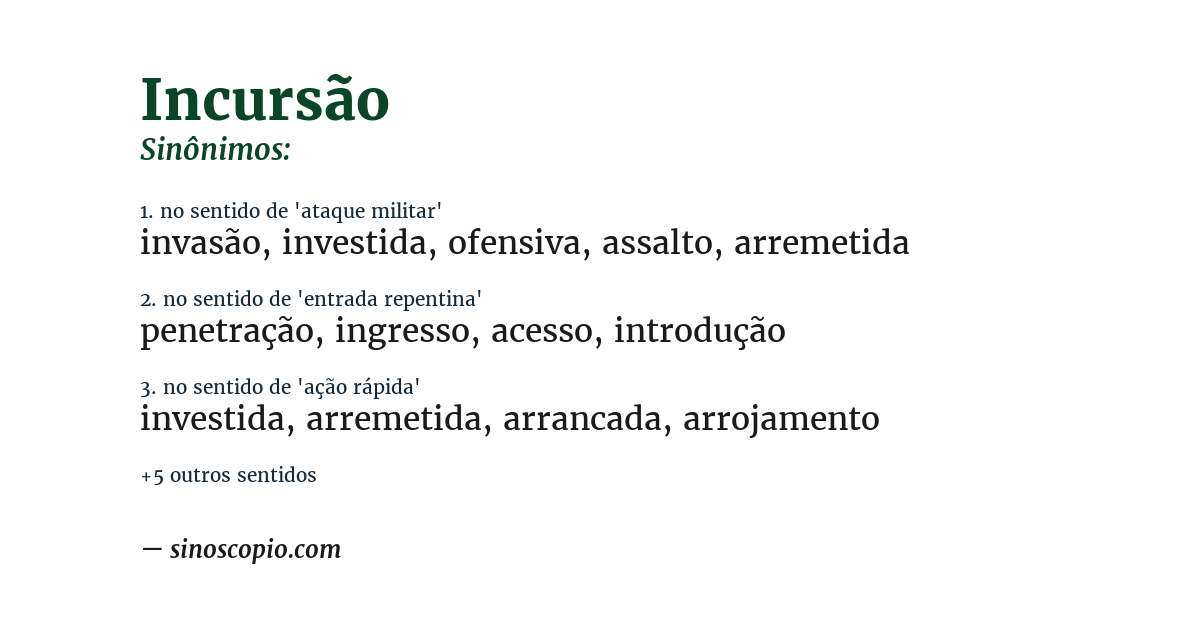 Sinônimo de incursão