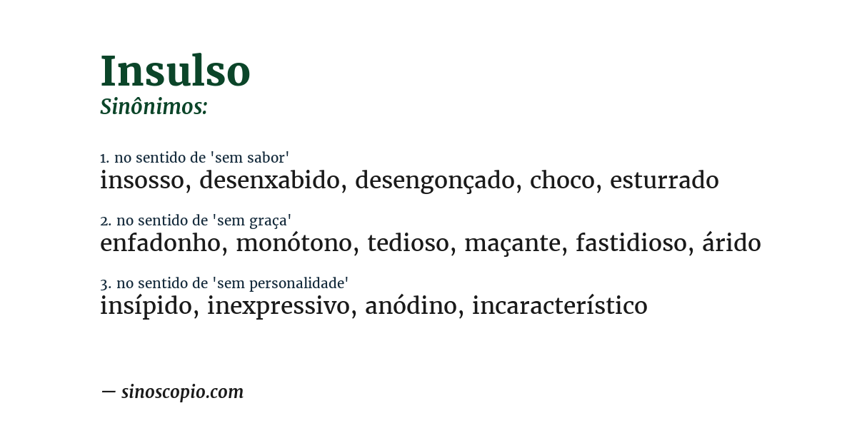 Sinônimo de insulso