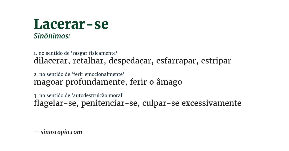 Sinônimo de lacerar-se