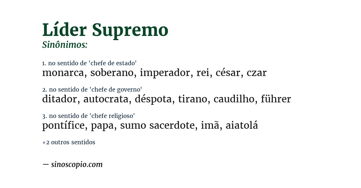 Sinônimo de líder supremo