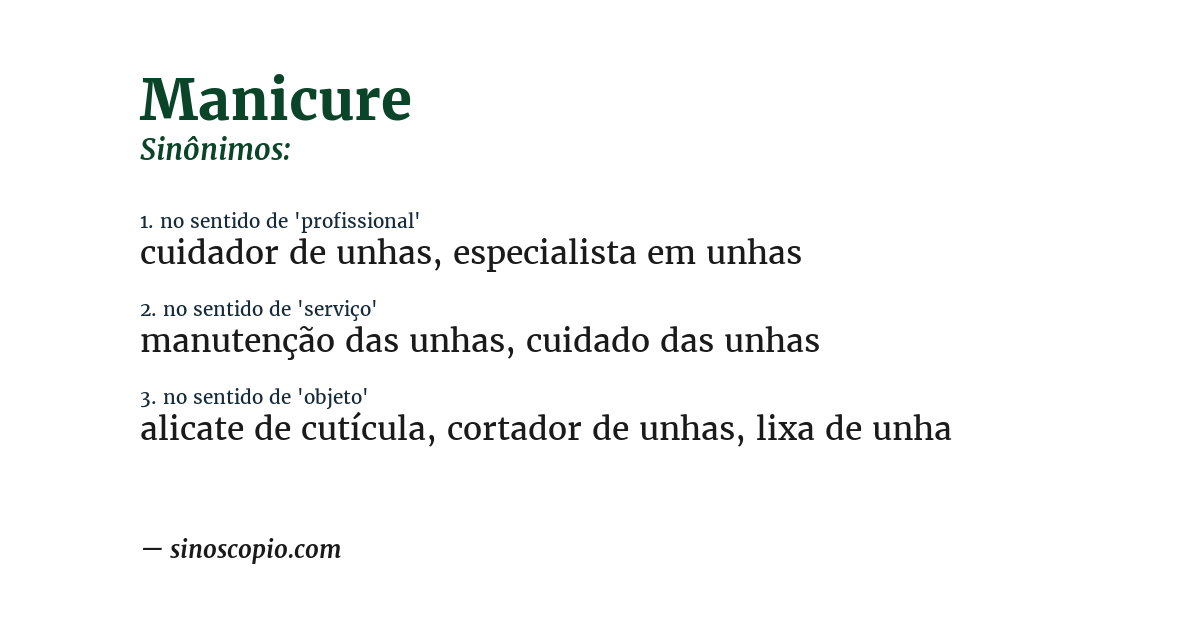 Sinônimo de manicure