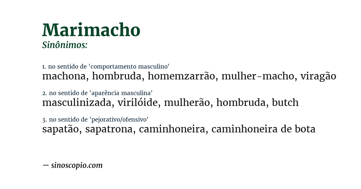 Sinônimo de marimacho