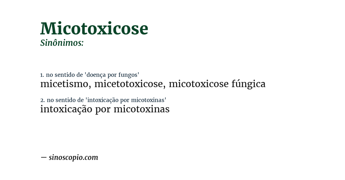 Sinônimo de micotoxicose