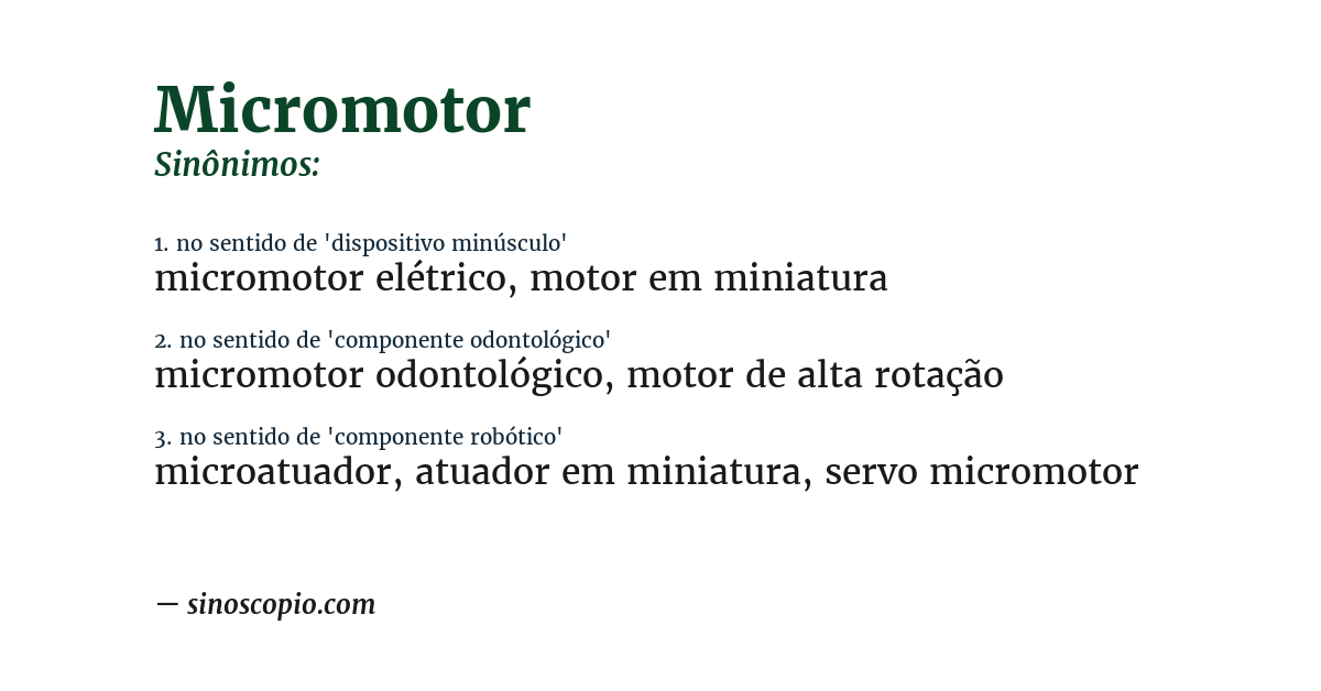 Sinônimo de micromotor