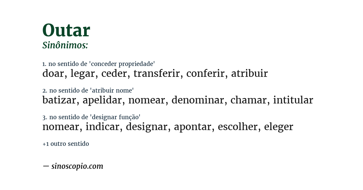 Sinônimo de outar