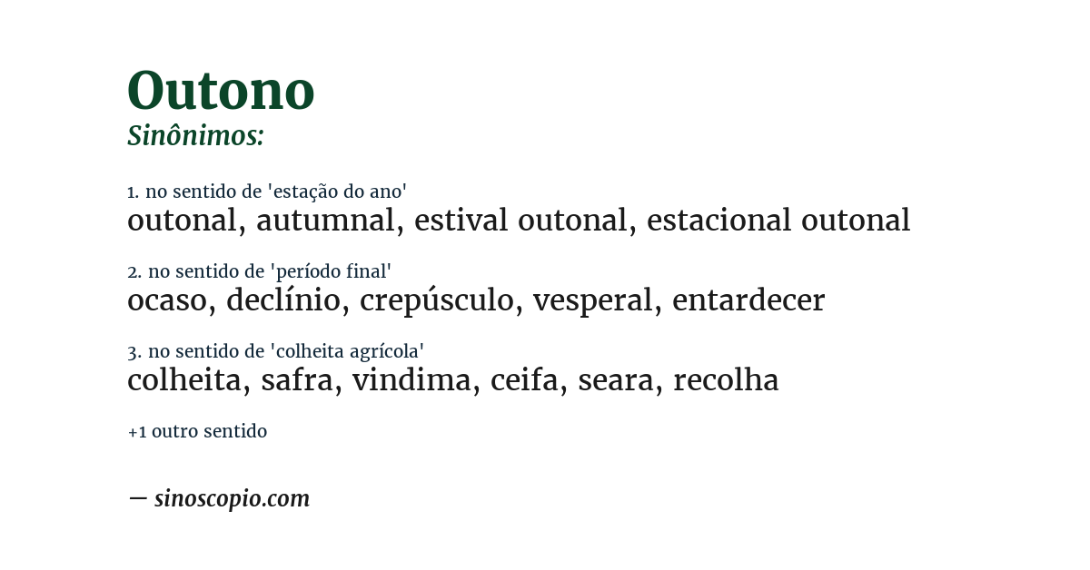 Sinônimo de outono