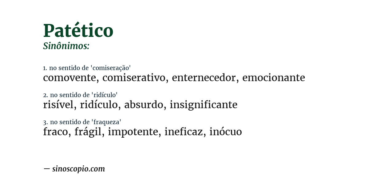 Sinônimo de patético