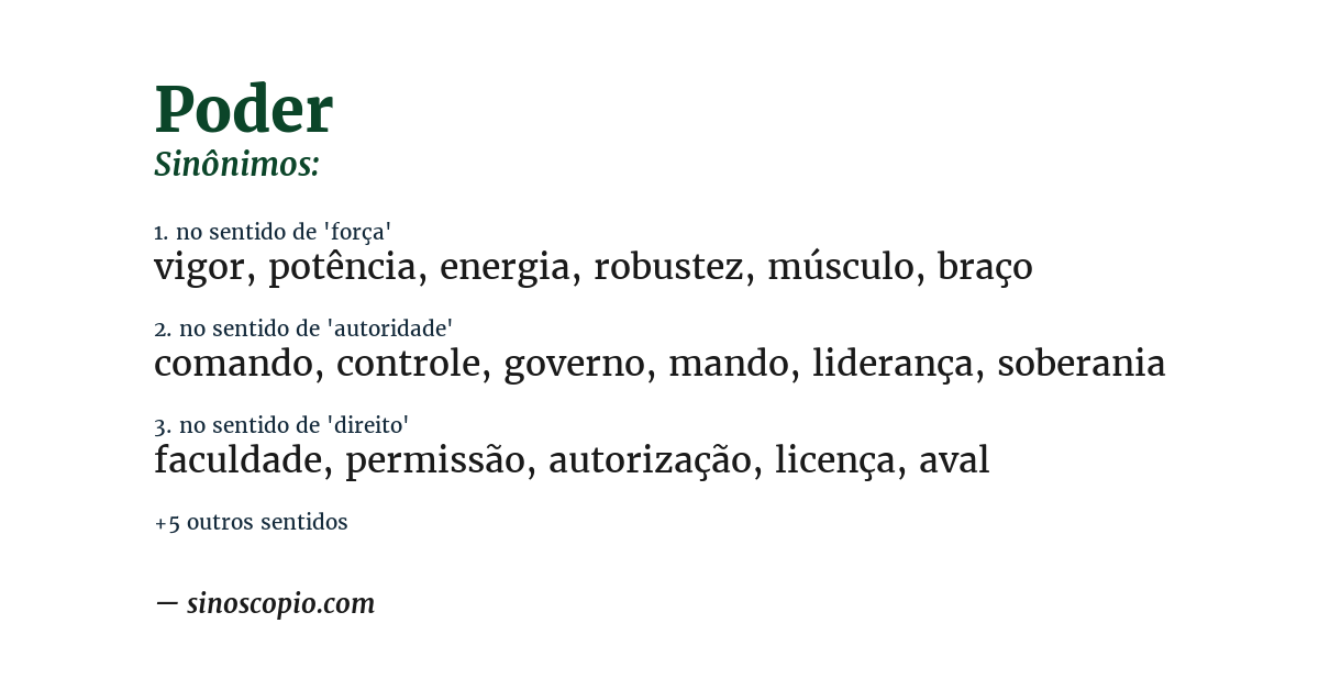 Sinônimo de poder