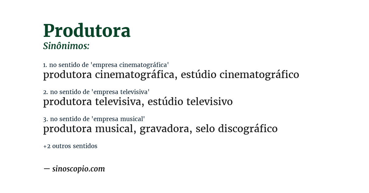 Sinônimo de produtora