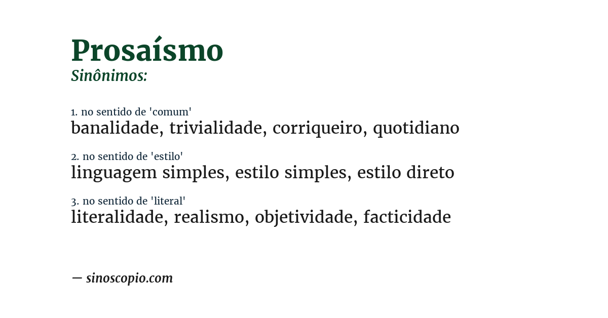 Sinônimo de prosaísmo