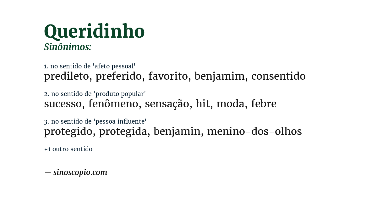 Sinônimo de queridinho
