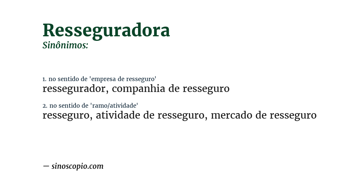 Sinônimo de resseguradora