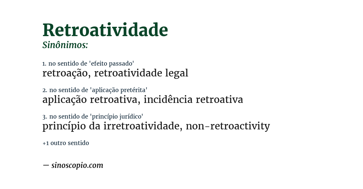 Sinônimo de retroatividade